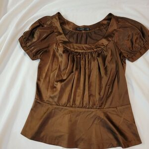 Silky chocolate brown top